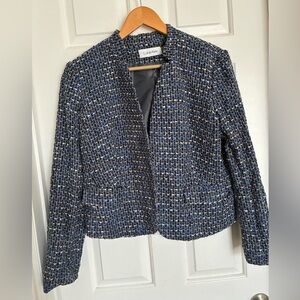 Calvin Klein Women's Navy Tweed Blazer